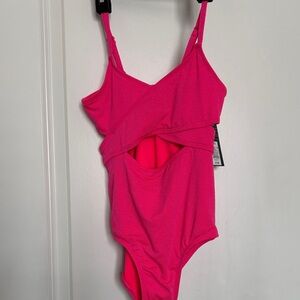 Art Class Girls' Hot Pink Cutout One-Piece Swimsuit